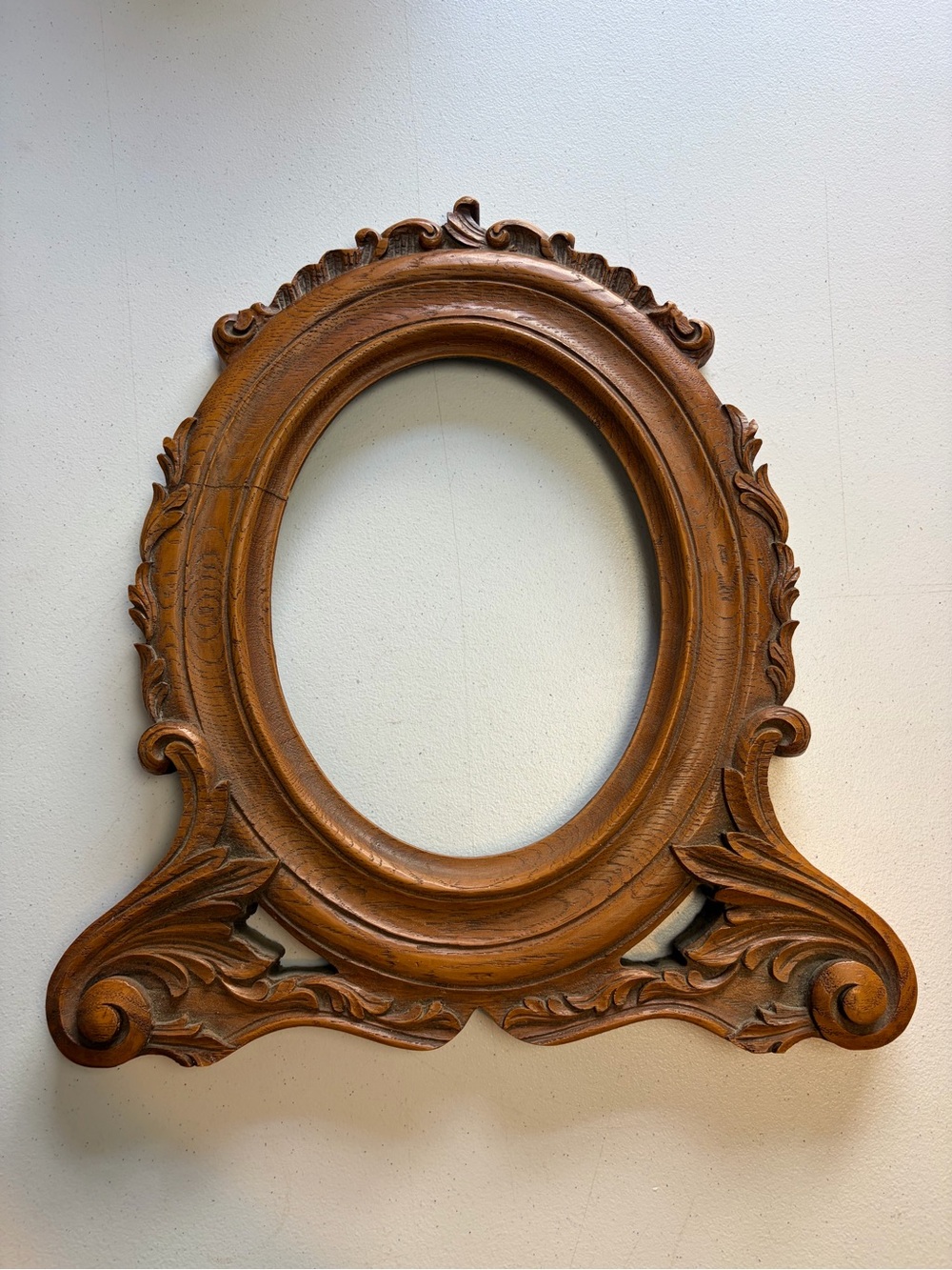 Antique Ornate Wood Oval Mirror Photo Frame 8x10 Rococo Baroque Victorian Decor - Picture 2 of 11
